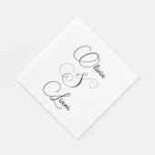 ファンシーパーソナライズされた結婚の スタンダードランチョンナプキン (角)