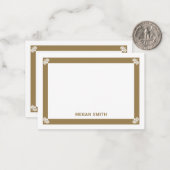 ファンシーパーソナライズされた縁ど金ゴールド ノートカード (正面/裏面インサイチュ)