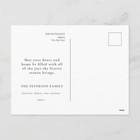 ファンシービクトリアンエレガント赤い緑のクリスマスボール シーズンポストカード (裏面)