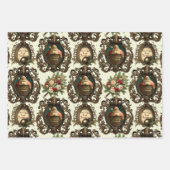 ファンシービクトリアンクリスマスセット ラッピングペーパーシート (正面3)