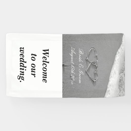 ファンシービーチ写真の夏の目的地の結婚式 横断幕 (横)