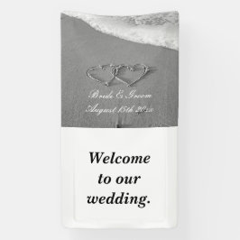 ファンシービーチ写真の夏の目的地の結婚式 横断幕