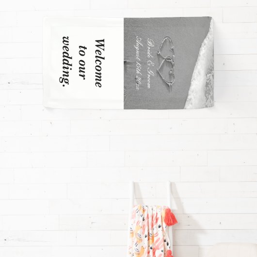 ファンシービーチ写真の夏の目的地の結婚式 横断幕 (インサイチュ)