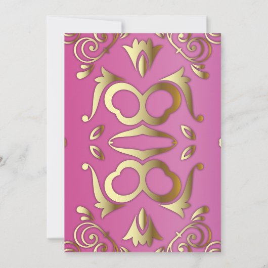 ファンシーピエレガントンク・金ゴールド誕生会 招待状 (裏面)