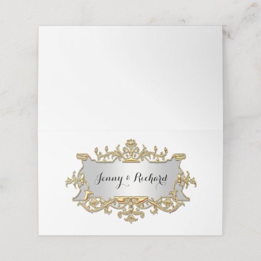 ファンシーフェイク金ゴールドFiligreeLookエスコート座席表 プレイスカード (外部開封)