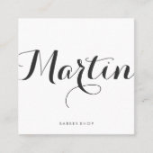 ファンシーフォントミニマルフェイクラストレザープリント スクエア名刺 (正面)