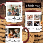 ファンシーフォント最高のAuntie Ever 6フォトコラージュ白 マグカップ<br><div class="desc">2つの大きな写真と4つの小さな正方形の写真のコラージュは最高の常にデザインテンプレート。色違うは私の店で見つけられる。簡単写真を変える！画像を選お気に入りの択し、オプションをカスタマイズ使う。</div>