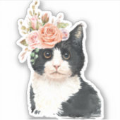 ファンシーフラワーキャット シール (正面)