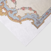 ファンシーフランスのヴィンテージフレーム青金ゴールドスクロールバラ 薄葉紙 (詳細)