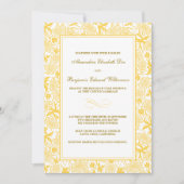 ファンシーフローライエロー結婚式招待状 招待状 (正面)