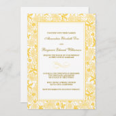 ファンシーフローライエロー結婚式招待状 招待状 (正面/裏面)