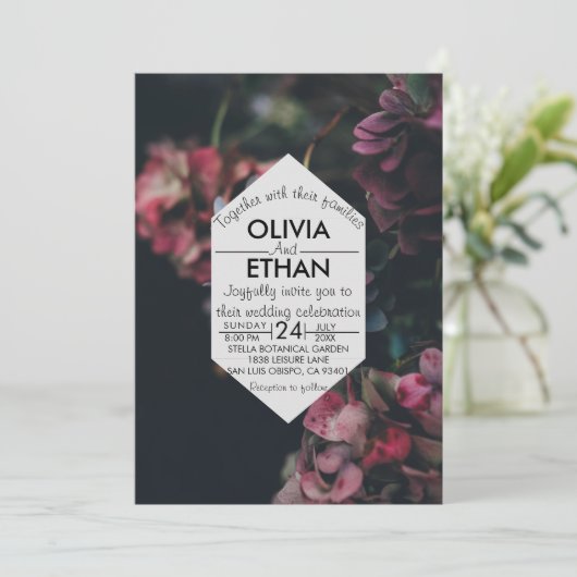 ファンシーフローラシック写真結婚式招待状 招待状 (スタンド正面)