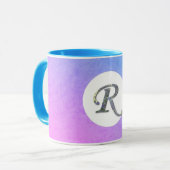 ファンシーフローラ文字R青と紫 マグカップ (正面左)