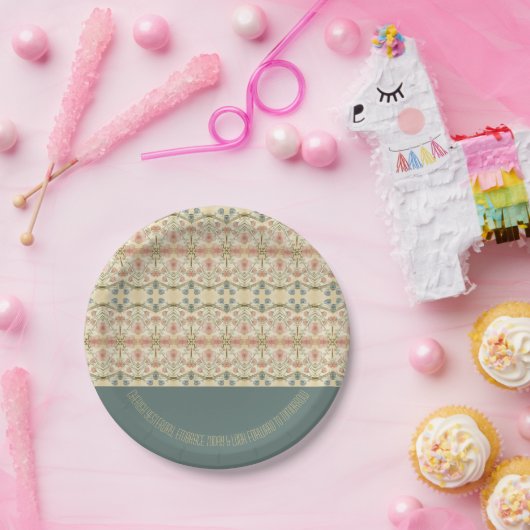 ファンシーフローラ特殊お祝い ペーパープレート (パーティー)