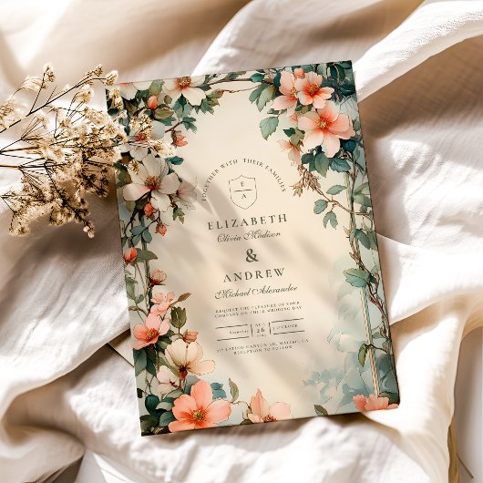 ファンシーフローラ結婚アールヌーボー 招待状