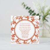 ファンシーフローラ結婚式招待状（オレンジ） 招待状 (スタンド正面)