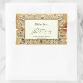 ファンシーフローラ署名作家蔵書票テンプレート 長方形シール (バッグ)