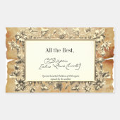 ファンシーフローラ署名作家蔵書票テンプレート 長方形シール (正面)