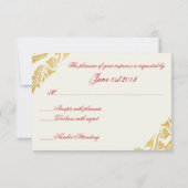 ファンシーフローリズゴールデンインディアンアラビア結婚語 出欠カード (裏面)