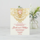 ファンシーフローリズゴールデンインディアンアラビア結婚語 招待状 (スタンド正面)