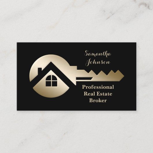 ファンシーブラック付き/金ゴールド鍵実在エステート名刺 名刺 (正面)