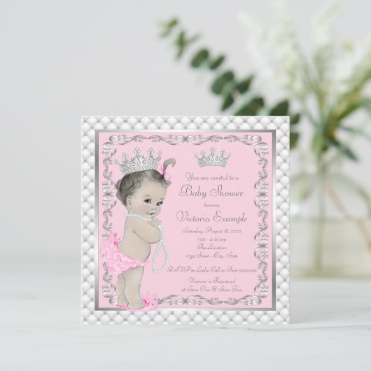 ファンシープリンセスベビーシャワー招待状 招待状 (スタンド正面)