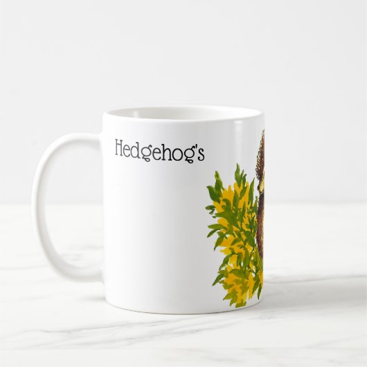 ファンシーヘッジホッグのルール水カラープリント設計 コーヒーマグカップ (左)