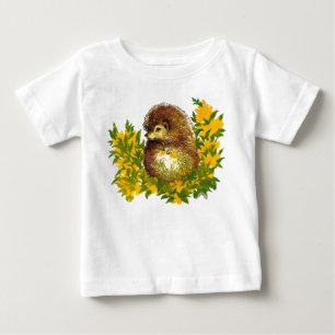 ファンシーヘッジホッグ水彩設計乳児Tシャツ ベビーTシャツ