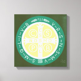 ファンシーベネディクト十字第1緑 キャンバスプリント