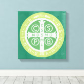 ファンシーベネディクト十字第2緑 キャンバスプリント (インサイチュ (ウッドフロア))