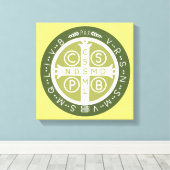 ファンシーベネディクト十字第3緑 キャンバスプリント (インサイチュ (ウッドフロア))