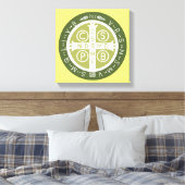 ファンシーベネディクト十字第3緑 キャンバスプリント (インサイチュ (寝室))