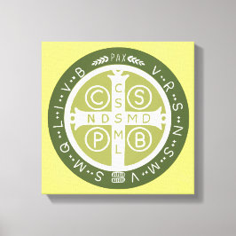 ファンシーベネディクト十字第3緑 キャンバスプリント