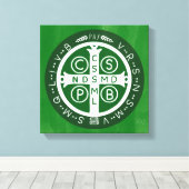 ファンシーベネディクト十字第4緑 キャンバスプリント (インサイチュ (ウッドフロア))