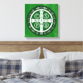 ファンシーベネディクト十字第4緑 キャンバスプリント (インサイチュ (寝室))