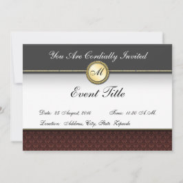 ファンシーモカスタムノグラム招待状 招待状