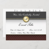 ファンシーモカスタムノグラム招待状 招待状 (正面/裏面)