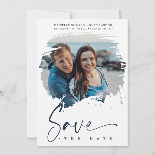 ファンシーモダンブラシストローク効果結婚写真 (正面)