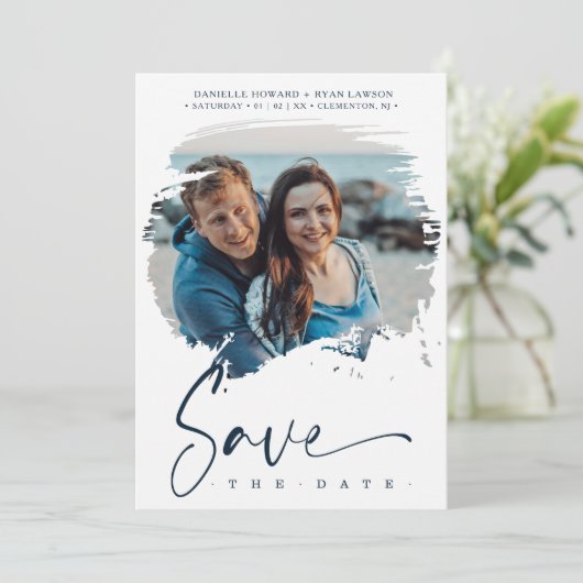 ファンシーモダンブラシストローク効果結婚写真 (スタンド正面)