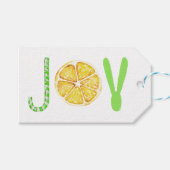 ファンシーモダンChristmas JOYタイポグラフィ ギフトタグ (正面(横))