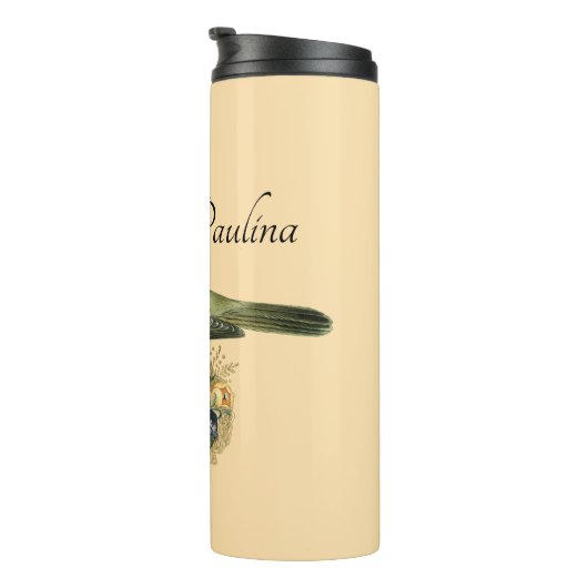 ファンシーモモの王冠パーソナライズされた鳥 タンブラー (回転右)