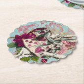 ファンシーワンダーランドホワイトウサギ ペーパーコースター (アングル)