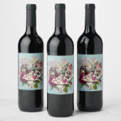 ファンシーワンダーランドホワイトウサギ ワインラベル (ボトル)