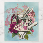 ファンシーワンダーランドホワイトウサギ ワインラベル (シングルラベル)