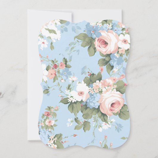 ファンシーワンピンクブルーボウフローラ1st誕生日 招待状 (裏面)