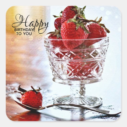 ファンシーヴィンテージ誕生日ステッカー(封筒用シール) スクエアシール (正面)