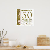 ファンシーヴィンテージ50誕生日 ポスター (キッチン)
