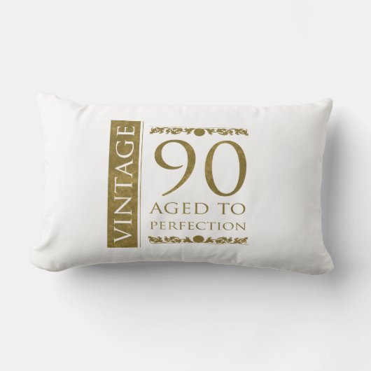 ファンシーヴィンテージ90誕生日 ランバークッション (正面)