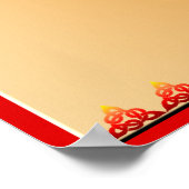 ファンシー孔雀と花ポスター ポスター (角)