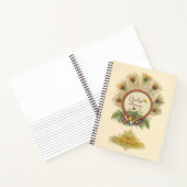 ファンシー孔雀の羽の動植物アートジャーナル ノートブック (内部)